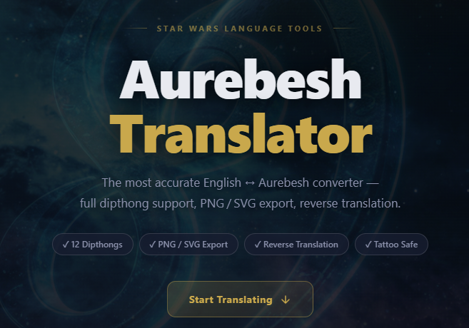 Free Aurebesh Translator logo